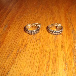 Segal California clip earrings silver tone black hoops